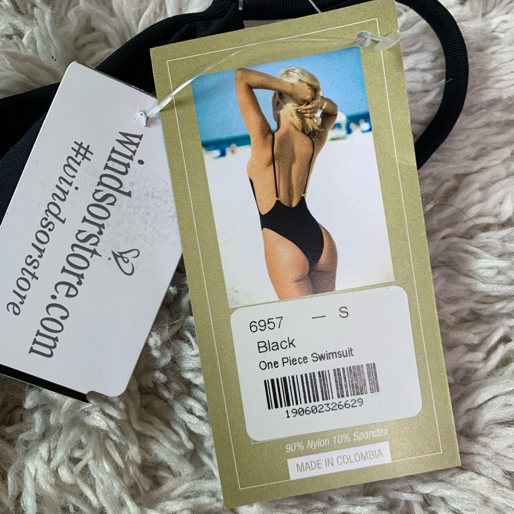 black open back one piece swimsuit - Picture 3 of 3